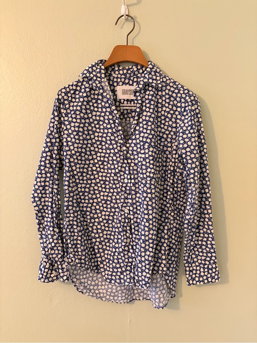 Grayson Blue Floral Print Button-Up Shirt